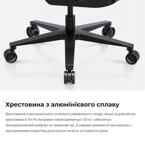 Ігрове крісло Anda Seat X-Air Pro Size XL Mesh (AD-WY-01-BBB-B01) Space Black купити в Україні: Київ, Львів, Хмельницький, Тернопіль, Івано-Франківськ | Низька ціна, відгуки, характеристики від TELEMART фото