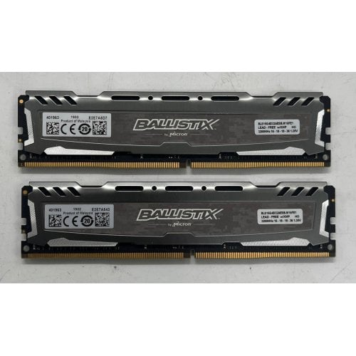 Купить Озу Crucial DDR4 32GB (2x16GB) 3200Mhz Ballistix Sport Gray (BLS2K16G4D32AESB) (Восстановлено продавцом, 715957) с проверкой совместимости: обзор, характеристики, цена в Киеве, Днепре, Одессе, Харькове, Украине | интернет-магазин TELEMART.UA фото