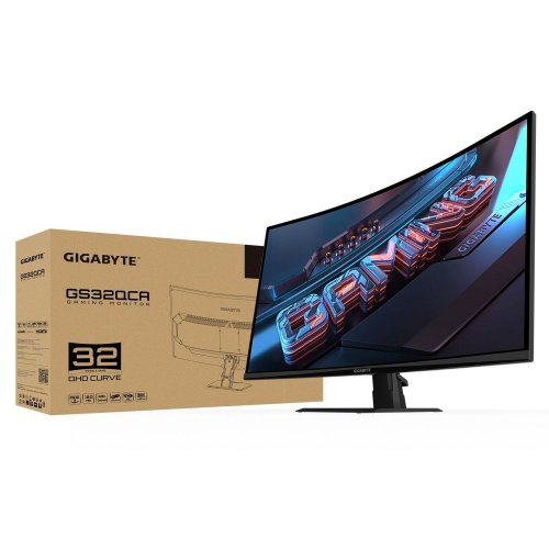 Купити Монітор Gigabyte 31.5" GS32QCA Black - ціна в Києві, Львові, Вінниці, Хмельницькому, Франківську, Україні | інтернет-магазин TELEMART.UA фото