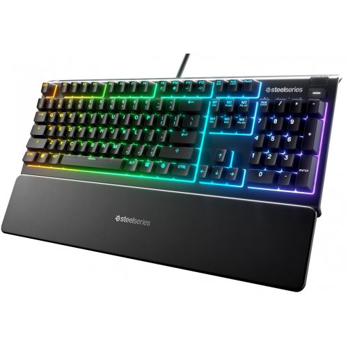 Купити Уцінка клавіатура SteelSeries Apex 3 Whisper-Quiet Switches (64795) Black (Пошкоджено пакування, 716329) - ціна в Києві, Львові, Вінниці, Хмельницькому, Франківську, Україні | інтернет-магазин TELEMART.UA фото