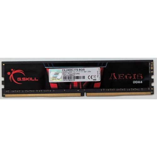 Купить Озу G.Skill DDR4 8GB 2400Mhz Aegis (F4-2400C17S-8GIS) (Восстановлено продавцом, 716403) с проверкой совместимости: обзор, характеристики, цена в Киеве, Днепре, Одессе, Харькове, Украине | интернет-магазин TELEMART.UA фото