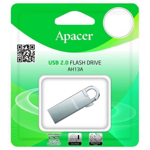 Купить Накопитель Apacer AH13A 32GB USB 2.0 Silver (AP32GAH13AS-1) - цена в Харькове, Киеве, Днепре, Одессе
в интернет-магазине Telemart фото