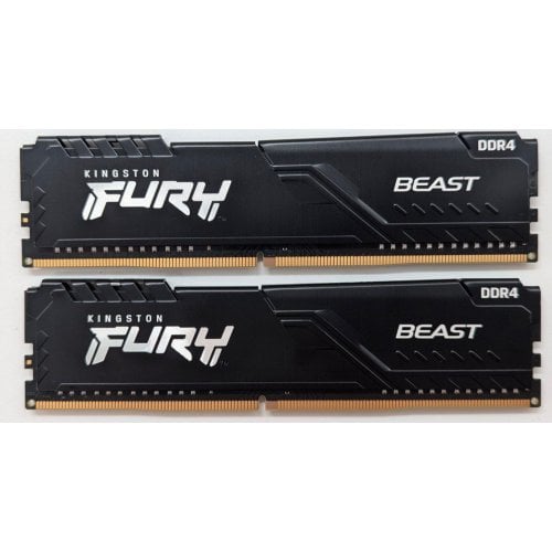 Озп Kingston DDR4 16GB (2x8GB) 2666Mhz FURY Beast Black (KF426C16BBK2/16) (Відновлено продавцем, 716694) купити з перевіркою сумісності: огляд, характеристики, ціна у Києві, Львові, Вінниці, Хмельницькому, Івано-Франківську, Україні | інтернет-магазин TELEMART.UA фото