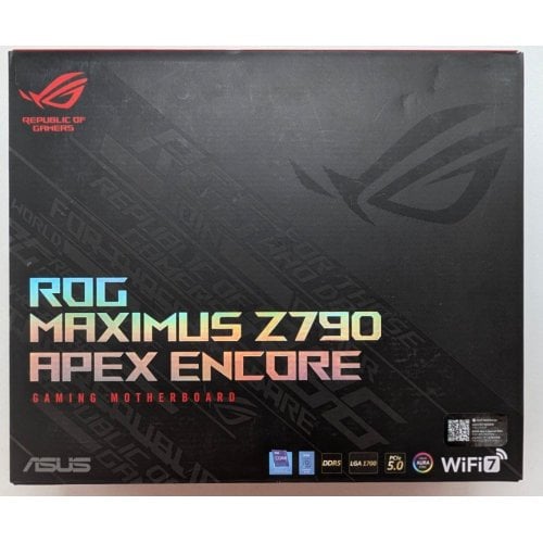 Купить Материнская плата Asus ROG MAXIMUS Z790 APEX ENCORE (s1700, Intel Z790) (Восстановлено продавцом, 716731) с проверкой совместимости: обзор, характеристики, цена в Киеве, Днепре, Одессе, Харькове, Украине | интернет-магазин TELEMART.UA фото