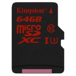 Карта пам'яті Kingston microSDXC 64GB Class 10 UHS-1 U3 R-90MB/s/W-80MB/s (без адаптера) (SDCA3/64GBSP)