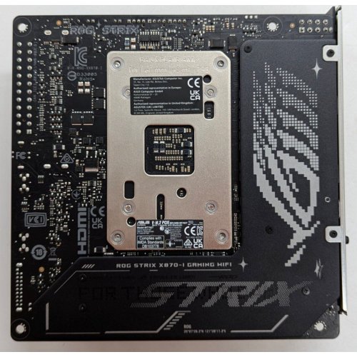 Материнська плата Asus ROG STRIX X870-I GAMING WIFI (sAM5, AMD X870) (Відновлено продавцем, 716907) купити з перевіркою сумісності: огляд, характеристики, ціна у Києві, Львові, Вінниці, Хмельницькому, Івано-Франківську, Україні | інтернет-магазин TELEMART.UA фото