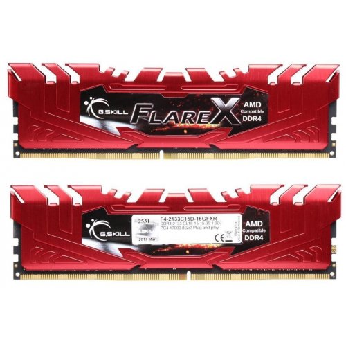 Продати ОЗП G.Skill DDR4 16GB (2x8GB) 2133Mhz Flare X Red for AMD (F4-2133C15D-16GFXR) за Trade-In у інтернет-магазині Телемарт - Київ, Дніпро, Україна фото
