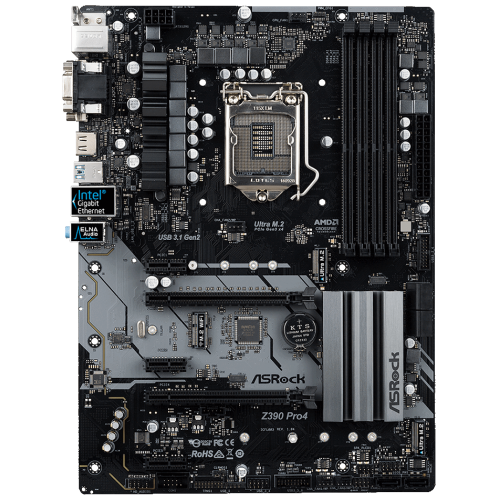 Купить Материнская плата AsRock Z390 PRO4 (s1151-v2, Intel Z390) (Восстановлено продавцом, 717273) с проверкой совместимости: обзор, характеристики, цена в Киеве, Днепре, Одессе, Харькове, Украине | интернет-магазин TELEMART.UA фото