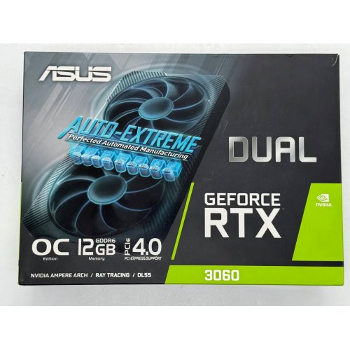 Купить Видеокарта Asus GeForce RTX 3060 Dual OC 12288MB (DUAL-RTX3060-O12G-V2) (Восстановлено продавцом, 717421) с проверкой совместимости: обзор, характеристики, цена в Киеве, Днепре, Одессе, Харькове, Украине | интернет-магазин TELEMART.UA фото