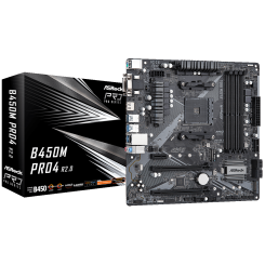 Уценка материнская плата AsRock B450M Pro4 R2.0 (sAM4, AMD B450) (Следы установки, 717704)