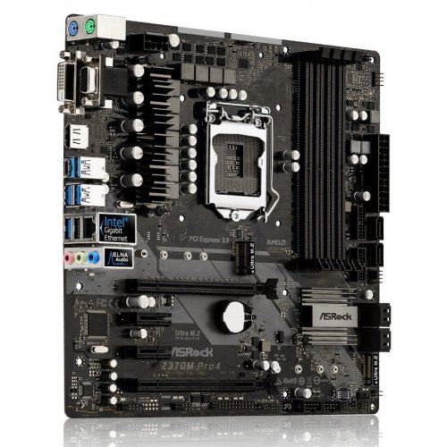 Продать Материнская плата AsRock Z370M Pro4 (s1151, Intel Z370) по Trade-In интернет-магазине Телемарт - Киев, Днепр, Украина фото