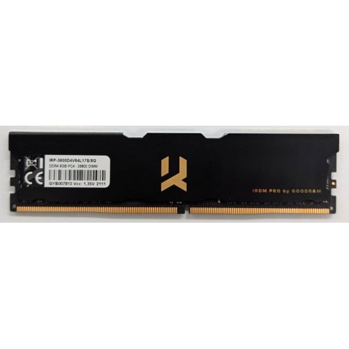 Озп GoodRAM DDR4 8GB 3600Mhz Iridium Pro (IRP-3600D4V64L17S/8G) (Відновлено продавцем, 718185) купити з перевіркою сумісності: огляд, характеристики, ціна у Києві, Львові, Вінниці, Хмельницькому, Івано-Франківську, Україні | інтернет-магазин TELEMART.UA фото