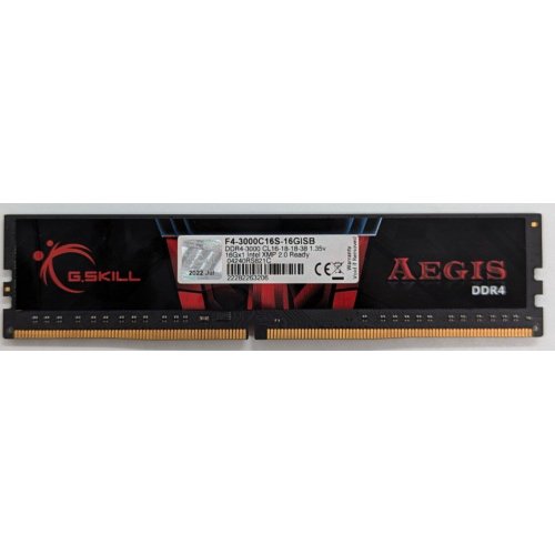 Озп G.Skill DDR4 16GB 3000Mhz Aegis (F4-3000C16S-16GISB) Black (Відновлено продавцем, 718426) купити з перевіркою сумісності: огляд, характеристики, ціна у Києві, Львові, Вінниці, Хмельницькому, Івано-Франківську, Україні | інтернет-магазин TELEMART.UA фото