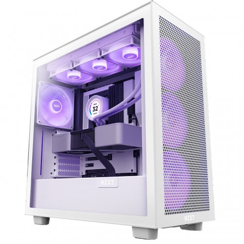 Купить Корпус NZXT H7 Flow RGB Tempered Glass без БП (CM-H71FW-R1) White (Восстановлено продавцом, 718454) с проверкой совместимости: обзор, характеристики, цена в Киеве, Днепре, Одессе, Харькове, Украине | интернет-магазин TELEMART.UA фото