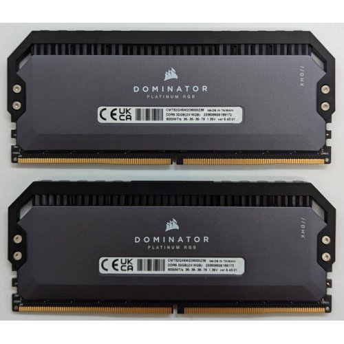 Озп Corsair DDR5 32GB (2x16GB) 6000Mhz Dominator Platinum RGB AMD EXPO (CMT32GX5M2D6000Z36) (Відновлено продавцем, 718849) купити з перевіркою сумісності: огляд, характеристики, ціна у Києві, Львові, Вінниці, Хмельницькому, Івано-Франківську, Україні | інтернет-магазин TELEMART.UA фото