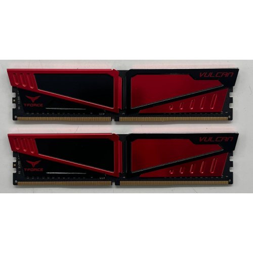 Купить Озу Team DDR4 8GB (2x4GB) 2666Mhz T-Force Vulcan Red (TLRED48G2666HC15BDC01) (Восстановлено продавцом, 718949) с проверкой совместимости: обзор, характеристики, цена в Киеве, Днепре, Одессе, Харькове, Украине | интернет-магазин TELEMART.UA фото