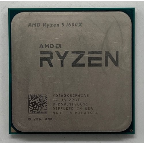 Процесор AMD Ryzen 5 1600X 3.6(4.0)GHz sAM4 Tray (YD160XBCM6IAE) (Відновлено продавцем, 718956) купити з перевіркою сумісності: огляд, характеристики, ціна у Києві, Львові, Вінниці, Хмельницькому, Івано-Франківську, Україні | інтернет-магазин TELEMART.UA фото