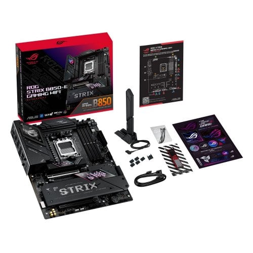 Купить Материнская плата Asus ROG STRIX B850-E GAMING WIFI (sAM5, AMD B850) с проверкой совместимости: обзор, характеристики, цена в Киеве, Днепре, Одессе, Харькове, Украине | интернет-магазин TELEMART.UA фото