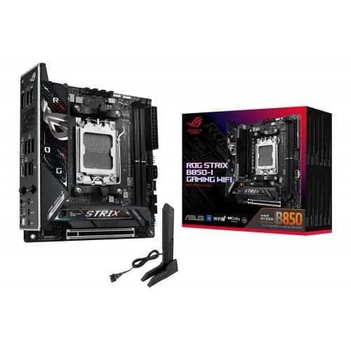 Купить Материнская плата Asus ROG STRIX B850-I GAMING WIFI (sAM5, AMD B850) с проверкой совместимости: обзор, характеристики, цена в Киеве, Днепре, Одессе, Харькове, Украине | интернет-магазин TELEMART.UA фото