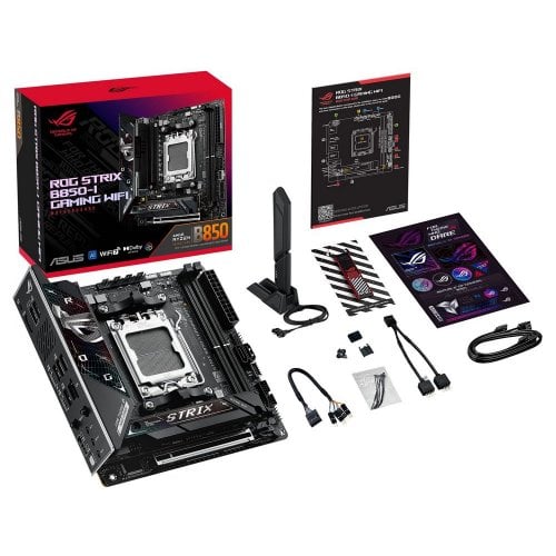 Купить Материнская плата Asus ROG STRIX B850-I GAMING WIFI (sAM5, AMD B850) с проверкой совместимости: обзор, характеристики, цена в Киеве, Днепре, Одессе, Харькове, Украине | интернет-магазин TELEMART.UA фото