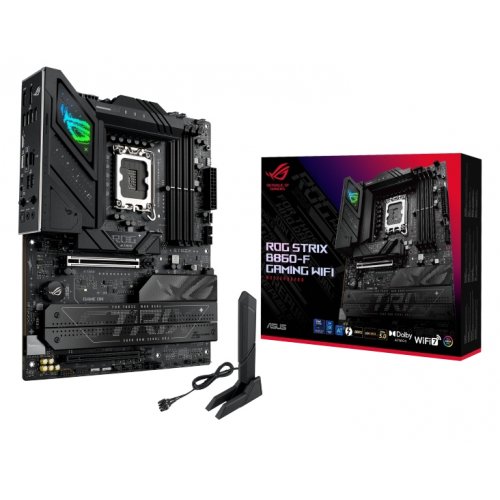 Купить Материнская плата Asus ROG STRIX B860-F GAMING WIFI (s1851, Intel B860) с проверкой совместимости: обзор, характеристики, цена в Киеве, Днепре, Одессе, Харькове, Украине | интернет-магазин TELEMART.UA фото