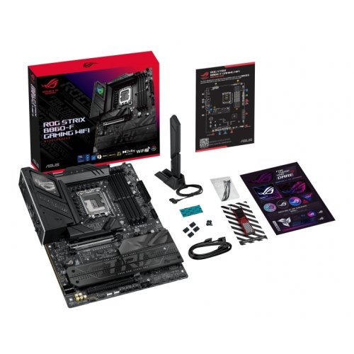 Купить Материнская плата Asus ROG STRIX B860-F GAMING WIFI (s1851, Intel B860) с проверкой совместимости: обзор, характеристики, цена в Киеве, Днепре, Одессе, Харькове, Украине | интернет-магазин TELEMART.UA фото