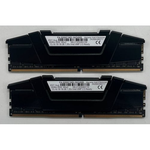 Купить Озу G.Skill DDR4 16GB (2x8GB) 3200Mhz Ripjaws V (F4-3200C16D-16GVKB) (Восстановлено продавцом, 719376) с проверкой совместимости: обзор, характеристики, цена в Киеве, Днепре, Одессе, Харькове, Украине | интернет-магазин TELEMART.UA фото