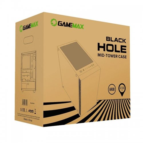 Купить Корпус GAMEMAX Black Hole ARGB Tempered Glass без БП Black (Восстановлено продавцом, 719482) с проверкой совместимости: обзор, характеристики, цена в Киеве, Днепре, Одессе, Харькове, Украине | интернет-магазин TELEMART.UA фото