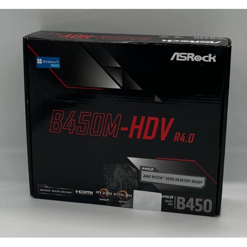 Купить Материнская плата AsRock B450M-HDV R4.0 (sAM4, AMD B450) (Восстановлено продавцом, 719811) с проверкой совместимости: обзор, характеристики, цена в Киеве, Днепре, Одессе, Харькове, Украине | интернет-магазин TELEMART.UA фото