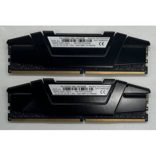 Купить Озу G.Skill DDR4 16GB (2x8GB) 3200Mhz Ripjaws V (F4-3200C16D-16GVKB) (Восстановлено продавцом, 719905) с проверкой совместимости: обзор, характеристики, цена в Киеве, Днепре, Одессе, Харькове, Украине | интернет-магазин TELEMART.UA фото