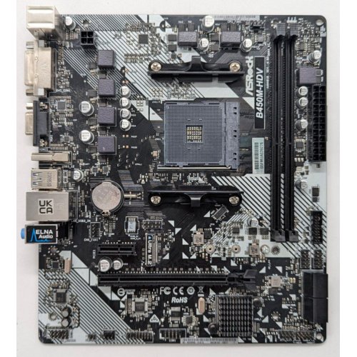 Купить Материнская плата AsRock B450M-HDV R4.0 (sAM4, AMD B450) (Восстановлено продавцом, 720250) с проверкой совместимости: обзор, характеристики, цена в Киеве, Днепре, Одессе, Харькове, Украине | интернет-магазин TELEMART.UA фото