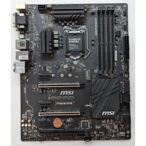 Материнська плата MSI Z170A SLI PLUS (s1151, Intel Z170) (Відновлено продавцем, 720657) купити з перевіркою сумісності: огляд, характеристики, ціна у Києві, Львові, Вінниці, Хмельницькому, Івано-Франківську, Україні | інтернет-магазин TELEMART.UA фото