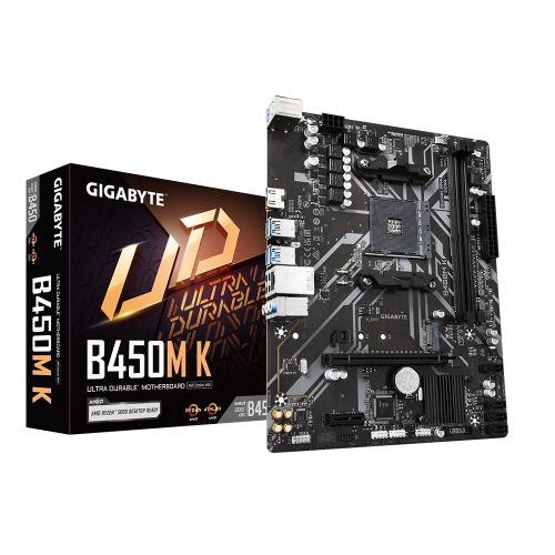 Материнська плата Gigabyte B450M K (sAM4, AMD B450) (Відновлено продавцем, 720682) купити з перевіркою сумісності: огляд, характеристики, ціна у Києві, Львові, Вінниці, Хмельницькому, Івано-Франківську, Україні | інтернет-магазин TELEMART.UA фото