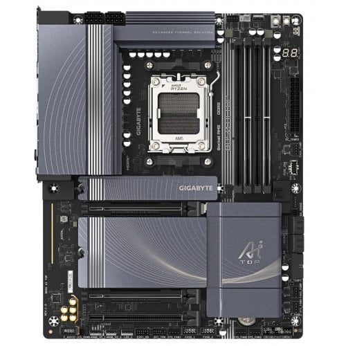 Купить Материнская плата Gigabyte B850 AI TOP (sAM5, AMD B850) с проверкой совместимости: обзор, характеристики, цена в Киеве, Днепре, Одессе, Харькове, Украине | интернет-магазин TELEMART.UA фото