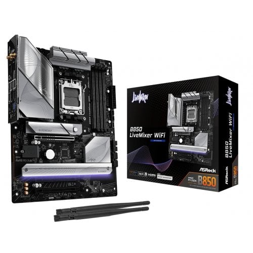 Купить Материнская плата AsRock B850 LiveMixer WiFi (sAM5, AMD B850) с проверкой совместимости: обзор, характеристики, цена в Киеве, Днепре, Одессе, Харькове, Украине | интернет-магазин TELEMART.UA фото