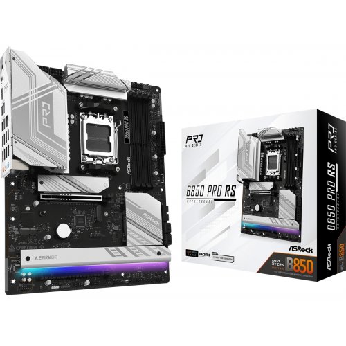 Купить Материнская плата AsRock B850 Pro RS (sAM5, AMD B850) с проверкой совместимости: обзор, характеристики, цена в Киеве, Днепре, Одессе, Харькове, Украине | интернет-магазин TELEMART.UA фото