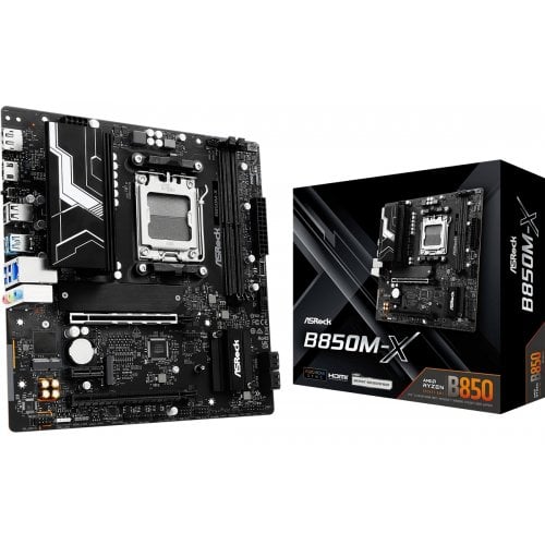 Материнська плата AsRock B850M-X (sAM5, AMD B850) купити з перевіркою сумісності: огляд, характеристики, ціна у Києві, Львові, Вінниці, Хмельницькому, Івано-Франківську, Україні | інтернет-магазин TELEMART.UA фото