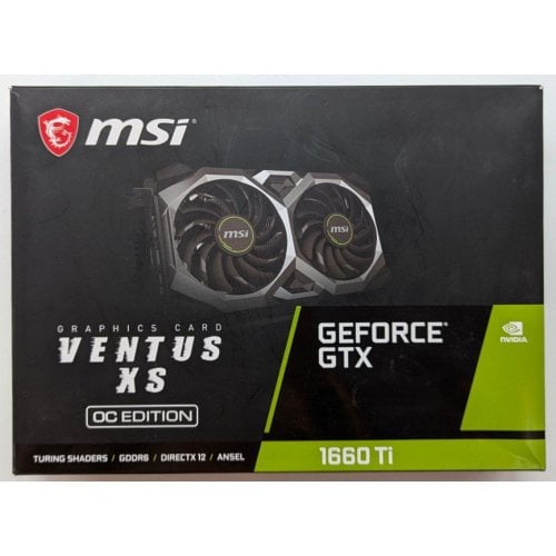 Відеокарта MSI GeForce GTX 1660 Ti VENTUS XS OC 6144MB (GTX 1660 Ti VENTUS XS 6G OC) (Відновлено продавцем, 721135) купити з перевіркою сумісності: огляд, характеристики, ціна у Києві, Львові, Вінниці, Хмельницькому, Івано-Франківську, Україні | інтернет-магазин TELEMART.UA фото