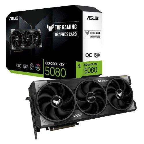 Купить Видеокарта Asus TUF Gaming GeForce RTX 5080 OC 16384MB (TUF-RTX5080-O16G-GAMING) с проверкой совместимости: обзор, характеристики, цена в Киеве, Днепре, Одессе, Харькове, Украине | интернет-магазин TELEMART.UA фото