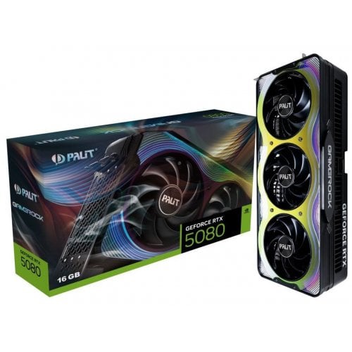 Купить Видеокарта Palit GeForce RTX 5080 GameRock 16384MB (NE75080019T2-GB2030G) с проверкой совместимости: обзор, характеристики, цена в Киеве, Днепре, Одессе, Харькове, Украине | интернет-магазин TELEMART.UA фото