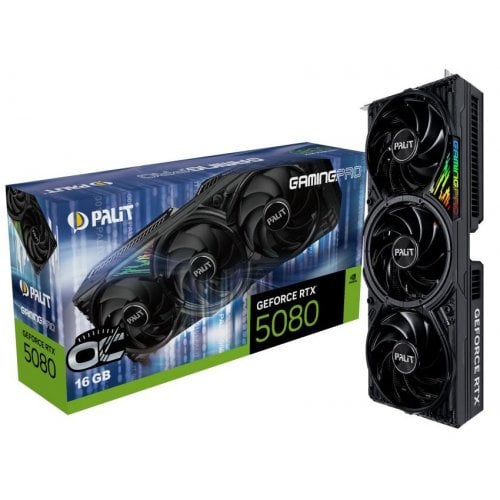 Купить Видеокарта Palit GeForce RTX 5080 GamingPro OC 16384MB (NE75080S19T2-GB2031A) с проверкой совместимости: обзор, характеристики, цена в Киеве, Днепре, Одессе, Харькове, Украине | интернет-магазин TELEMART.UA фото