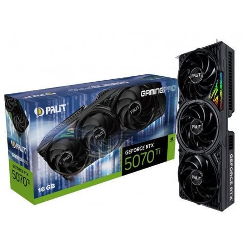 Купить Видеокарта Palit GeForce RTX 5070 Ti GamingPro 16384MB (NE7507T019T2-GB2031A) с проверкой совместимости: обзор, характеристики, цена в Киеве, Днепре, Одессе, Харькове, Украине | интернет-магазин TELEMART.UA фото