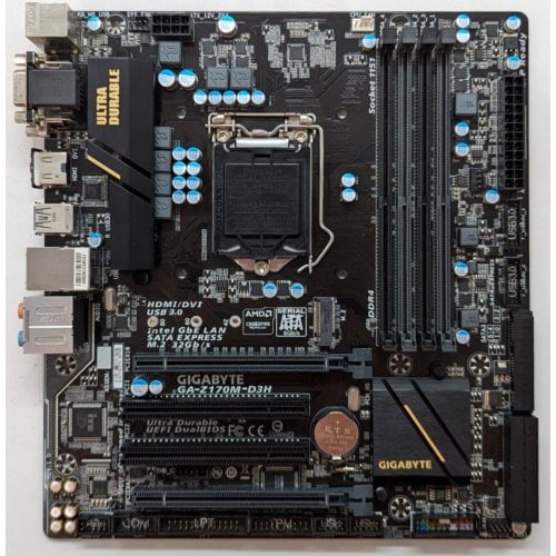 Материнська плата Gigabyte GA-Z170M-D3H (s1151, Intel Z170) (Відновлено продавцем, 721293) купити з перевіркою сумісності: огляд, характеристики, ціна у Києві, Львові, Вінниці, Хмельницькому, Івано-Франківську, Україні | інтернет-магазин TELEMART.UA фото