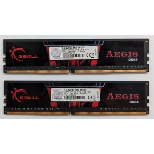 Купить Озу G.Skill DDR4 32GB (2x16GB) 3200Mhz Aegis (F4-3200C16D-32GIS) (Восстановлено продавцом, 721398) с проверкой совместимости: обзор, характеристики, цена в Киеве, Днепре, Одессе, Харькове, Украине | интернет-магазин TELEMART.UA фото