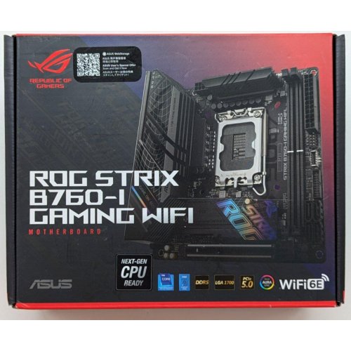 Купить Материнская плата Asus ROG STRIX B760-I GAMING WIFI (s1700, Intel B760) (Восстановлено продавцом, 721702) с проверкой совместимости: обзор, характеристики, цена в Киеве, Днепре, Одессе, Харькове, Украине | интернет-магазин TELEMART.UA фото