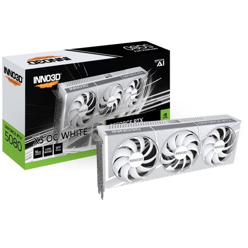 Купить Видеокарта Inno3D GeForce RTX 5080 X3 OC WHITE 16384MB (N50803-16D7X-17605211) с проверкой совместимости: обзор, характеристики, цена в Киеве, Днепре, Одессе, Харькове, Украине | интернет-магазин TELEMART.UA фото