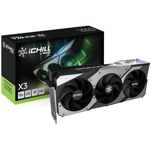 Купить Видеокарта Inno3D GeForce RTX 5090 iCHILL X3 32768MB (C50903-32D7X-175967H) с проверкой совместимости: обзор, характеристики, цена в Киеве, Днепре, Одессе, Харькове, Украине | интернет-магазин TELEMART.UA фото