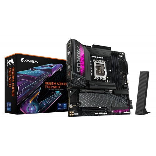 Купить Материнская плата Gigabyte B860M AORUS PRO WIFI7 (s1851, Intel B860) с проверкой совместимости: обзор, характеристики, цена в Киеве, Днепре, Одессе, Харькове, Украине | интернет-магазин TELEMART.UA фото