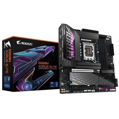 Купить Материнская плата Gigabyte B860M AORUS ELITE (s1851, Intel B860) с проверкой совместимости: обзор, характеристики, цена в Киеве, Днепре, Одессе, Харькове, Украине | интернет-магазин TELEMART.UA фото