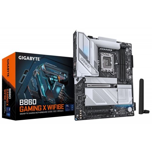 Купить Материнская плата Gigabyte B860 GAMING X WIFI6E (s1851, Intel B860) с проверкой совместимости: обзор, характеристики, цена в Киеве, Днепре, Одессе, Харькове, Украине | интернет-магазин TELEMART.UA фото